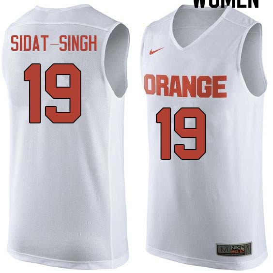 Women #19 Wilmeth Sidat-Singh Syracuse White College Basketball Jerseys Sale-White